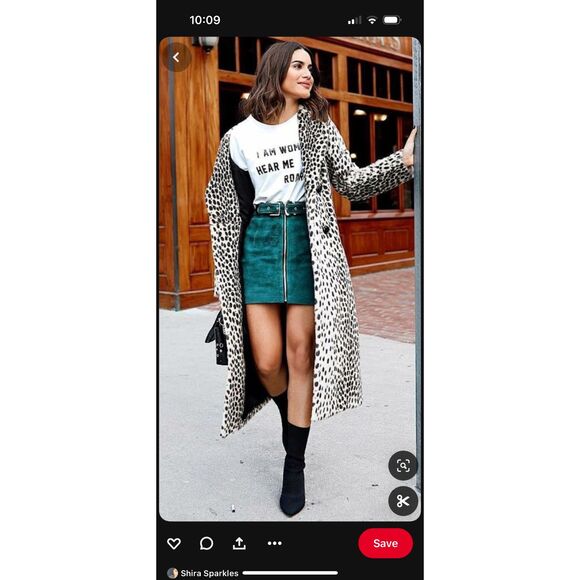 NWT SEA NY white leopard double breasted trench coat Size L - Picture 13 of 14